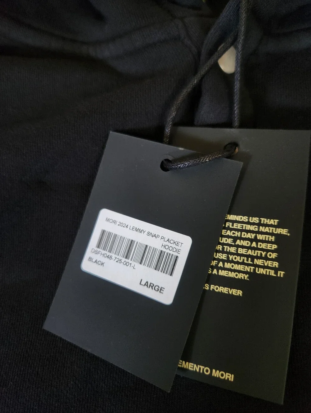 Darc Sport Mori 2024 Lemmy Snap Placket Hoodie L NWT 474/1000 Black